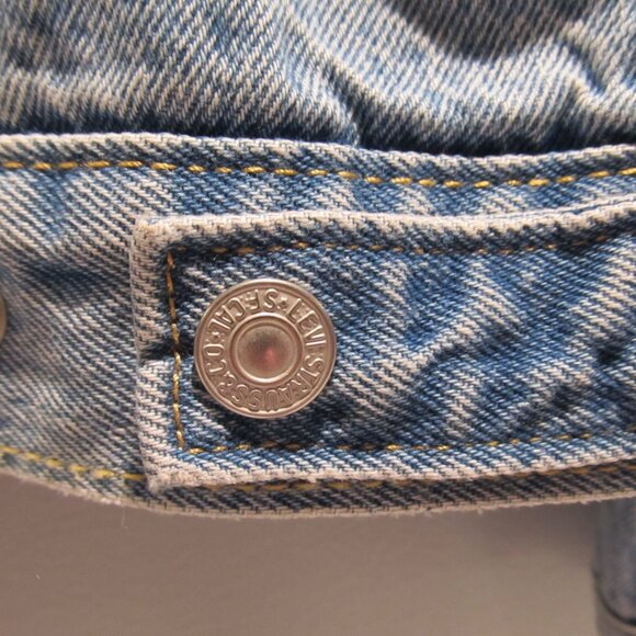 Levis Women's Original Trucker Jacket Denim Sherpa Lining Shine Theory LargeNWT - Picture 5 of 7